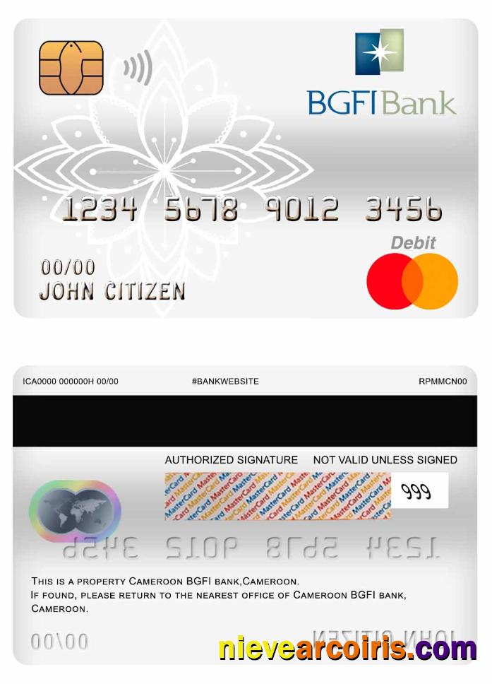 Cameroon BGFI bank master debit card